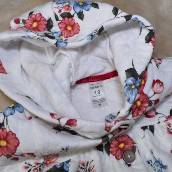 Carters Floral Button-up Hooded Sweater Jacket - Picture 7 of 9